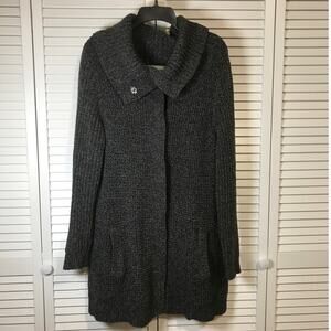 Old Navy Gray Lamb’s Wool Collared Long Sleeve Long Cardigan Sweater L